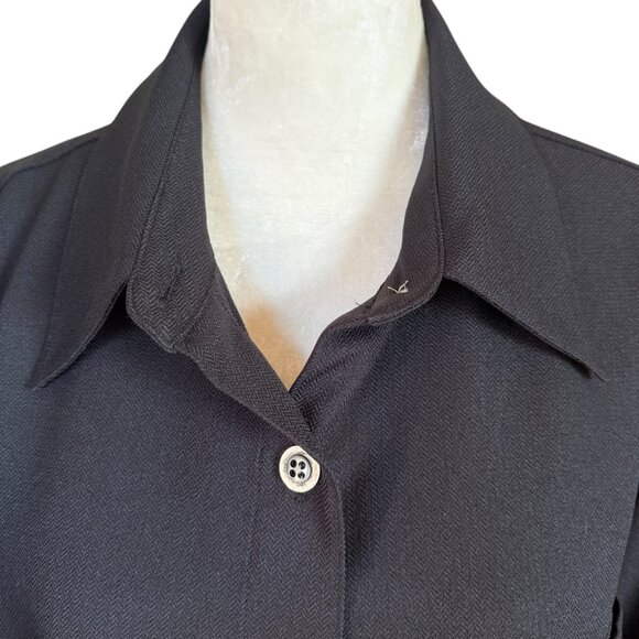 TravelSmith black collared long sleeve button down top jacket women's small - Picture 5 of 7